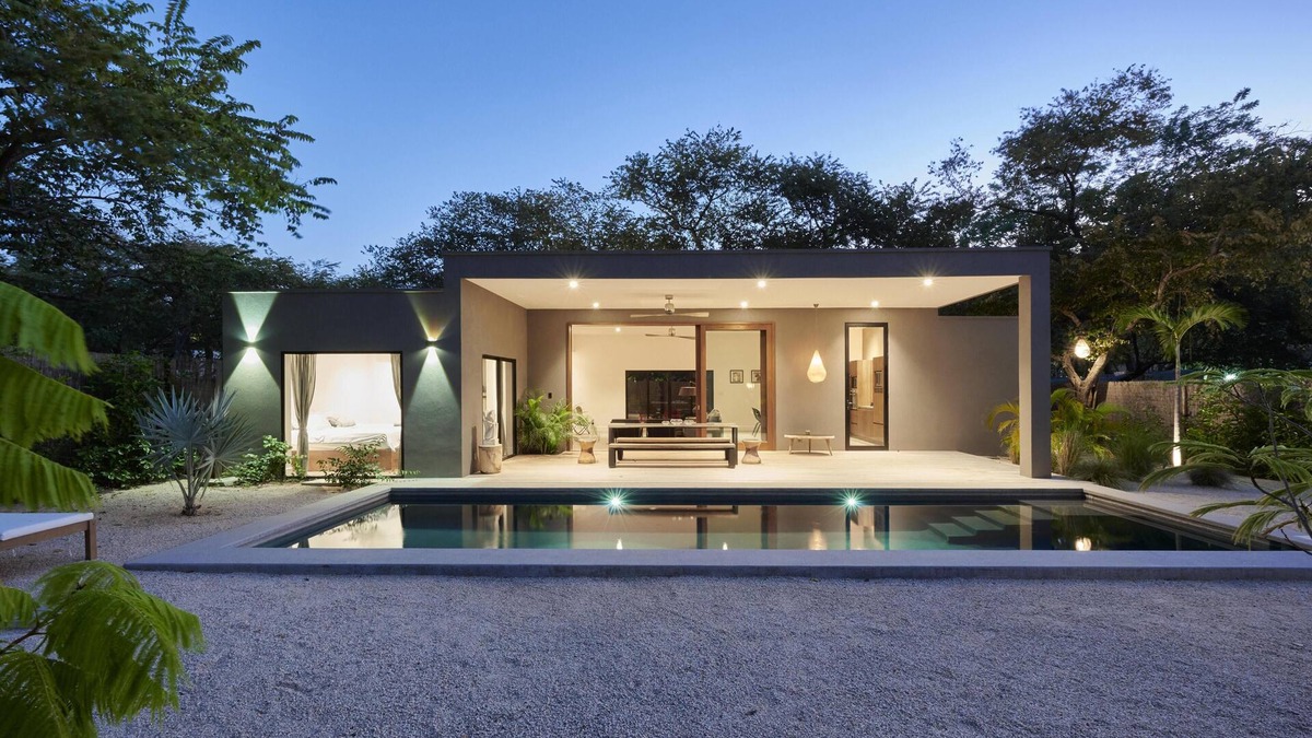 Contemporary home within beachfront gated community