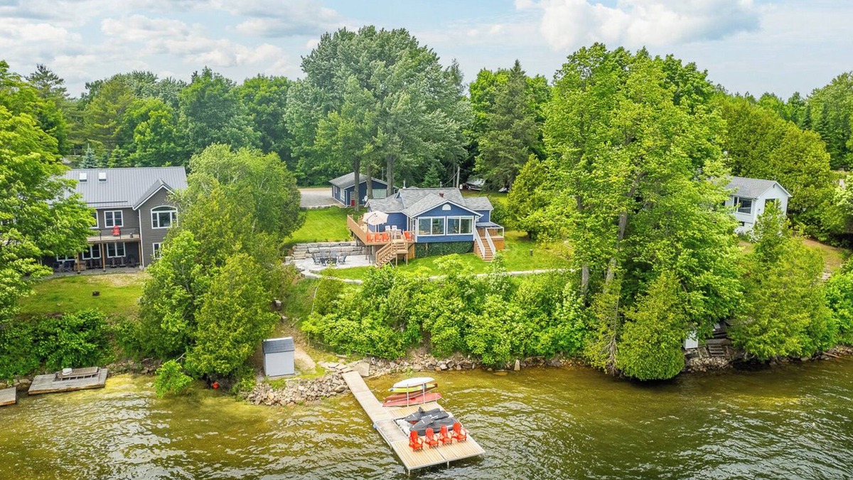 Luxe Lakefront 4-Season Escape on Head Lake- Hot Tub, Sauna, Trails & Epic Dock!