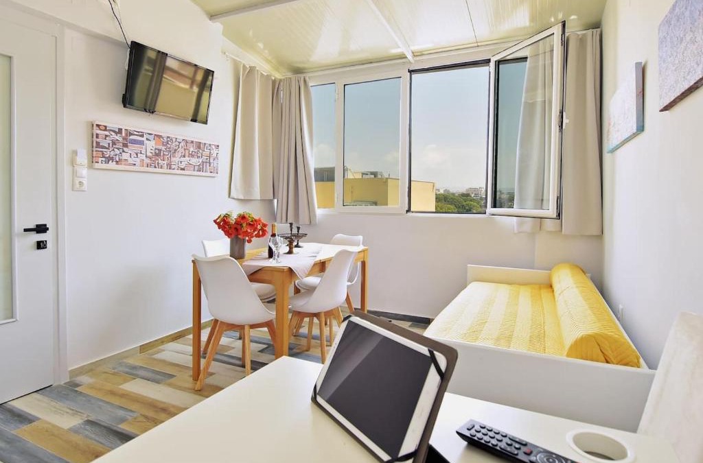Museum loft apartment, with city view.