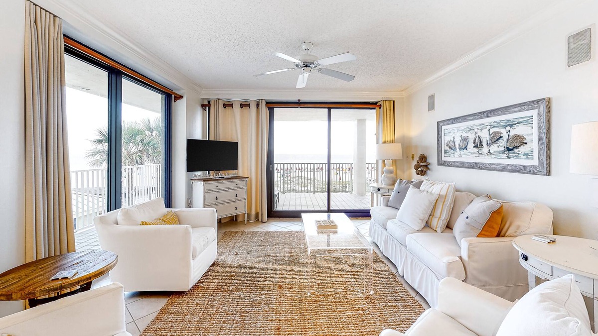 Second floor, Gulf front condo w/ a private balcony, shared pools, & gym