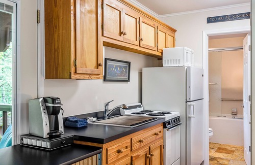 Eureka Springs Historic District Cabin | 1 Bedroom Cabin In The Woods, Covered Porch, Jacuzzi, Kitchen & Hot Tub.