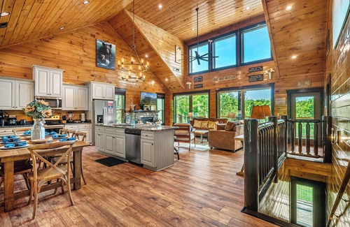 Pigeon Forge Cabin | 1 Mile to Pigeon Forge Parkway! Theater, Game Room, Indoor Pool, Sleeps 12!