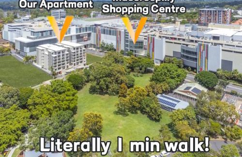 Indooroopilly Apartment | 1 Min Walk to Mall Modern Apt with Balcony and Pool