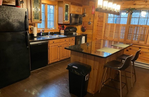 Albrightsville Cabin | 15min to Ski & Hiking, Log Cabin, Indoor Hot Tub, Game Room & Resort Amenities