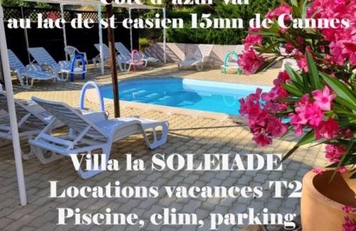 Les Esterets du Lac House | 15mn de Cannes, Villa la Soleiade , Gite ,Lodge , type T2, clim, piscine, parking au Lac de Saint-Cassien VAR
