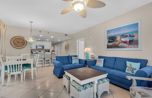 West Panama City Beach Condo | 1ST FLOOR -3BD/3BA -Sleeps 10! Large Wraparound Balcony with no elevator wait!