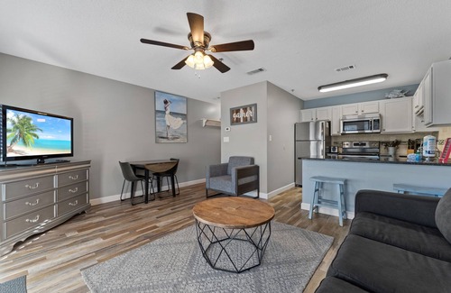 Crystal Beach Condo | 1st Floor Crystal Beach Condo! Steps to Beach, Pool, Hot Tub, Poolside Patio.
