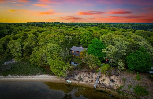 Waquoit Village House | 2 Acre Waterfront Home Overlooking Waquoit Bay with Spa and Swim Dock