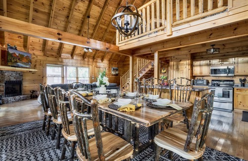 Pigeon Forge Cabin | 2 CABINS Sleep 26 Indoor Heated Pool Near Dollywood Game Room Hot Tub