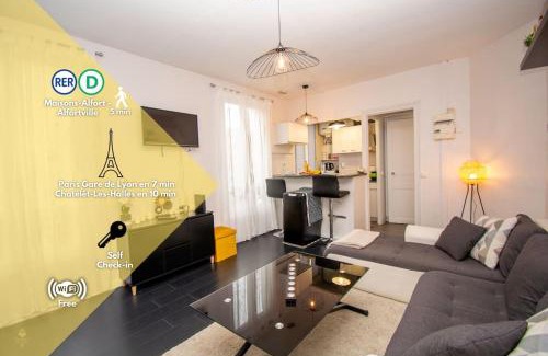 Alfortville Apartment | 2 pièces cocooning (5' RER D Maisons-Alfort)