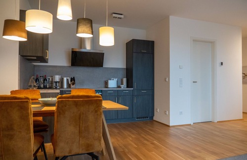 Innenhafen Apartment | 210 Apartment Langeoog with balcony and sea view as well as lake view - 210 Fewo Langeoog