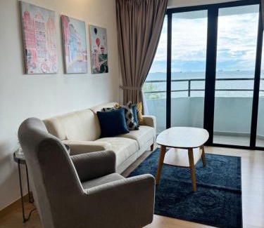 Tanjung Kling Apartment | 2BR Apartment - Beachfront - Corner Unit - Netflix - Unifi 300mbps - Mutiara Melaka Pantai Puteri