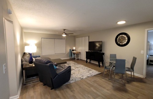Orange Park Apartment | 2BR Home with Expansive Private Deck and Outdoor Lounge Area