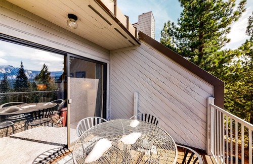 Lakeshore Condo | 2BR Huntington Lake condo with mountain views, WiFi, 2 decks, private W/D