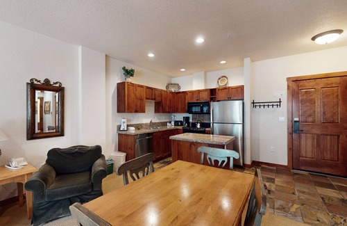 Peak 9 Condo | 2nd-floor condo with fireplace, pool & hot tubs - walk to lifts & downtown
