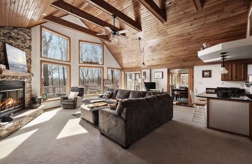 The Woods Ski Chalet | 3 Fireplaces, Hot Tub, Fire Pit, Deck, Pool Access