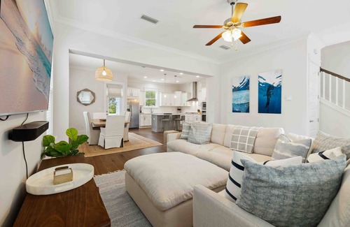 Santa Rosa Beach House | 4 Bikes & 6-Seater Cart! Bike to the Pool & Beach! Outdoor Dining Area+Fire Pit!