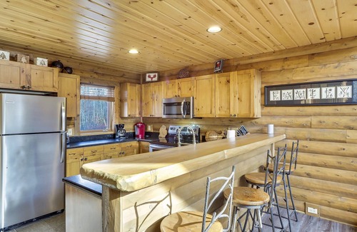 Boyne City Cabin | 4 BR Mountain Cabin | Private Hot Tub | Ski-In/Ski-Out | Sleeps 14 Guests