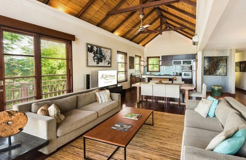 Jimbaran Bay Villa | 4-BR Villa has a private pool, full kitchen facilities and a living room.