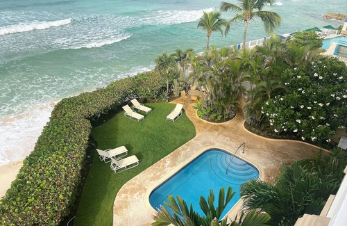 St. Lawrence Gap Condo | 411 Mistle Cove - Spacious beachfront apartment with large ocean facing balcony