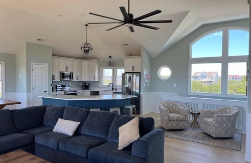 Carova Beach House | 4x4 OBX Beach House with pool & hot tub, horses, steps to the beach!