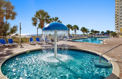Crescent Beach Condo | 5th floor ocean view condo w/central AC, balcony, shared pool, free WiFi