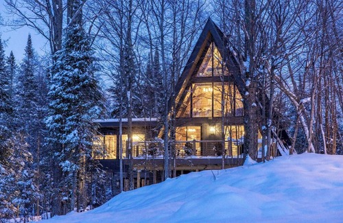 Boyne City Cabin | 6-bdrm 5.5 bath aframe cabin-private trails, hot tub, sauna, woods Boyne City,MI