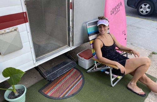 Queens Ski Chalet | 60s Surf Camper with NYC Skyline View in Rockaway Beach