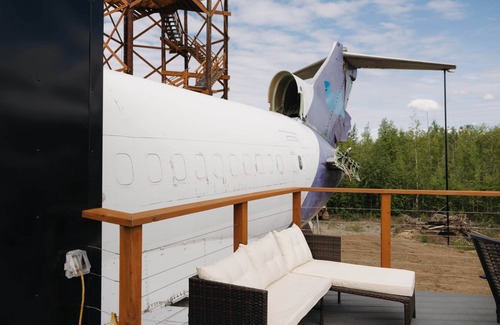 Big Lake House | 727 Airplane Room inside Airplane