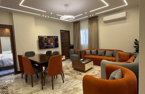 6th of October City Apartment | a beautiful building with nice bedrooms and kitchen and garden area. Living best