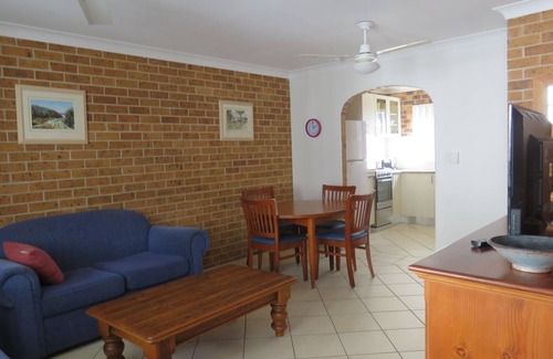 South West Rocks Apartment | A light and airy 2 bedroom beachfront unit with views of Trial Bay from the balcony.