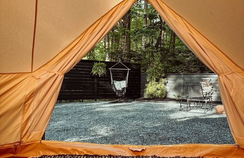 Denver House | A luxurious glamping tent nestled in the trees.
