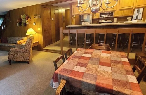 Pocono Pines House | A quaint wooded lakefront home with private beach!