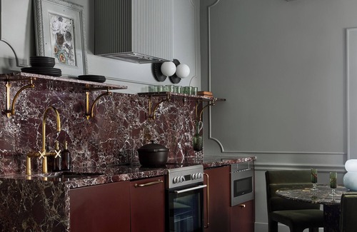 Stratford Hotel | A spacious two bedroom suite filled with bold wallpaper & sophisticated charm