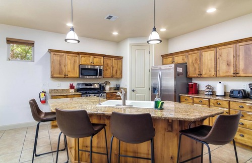 La Verkin House | A super variety of games, golf cart & scooter, & unique decor in plush comfort!