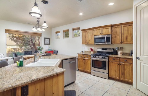 La Verkin House | A super variety of games, golf cart & scooter, & unique decor in plush comfort!