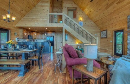 Blue Ridge Cabin | Above and Beyond- Pet Friendly | Screened Porch | Outdoor Fireplace