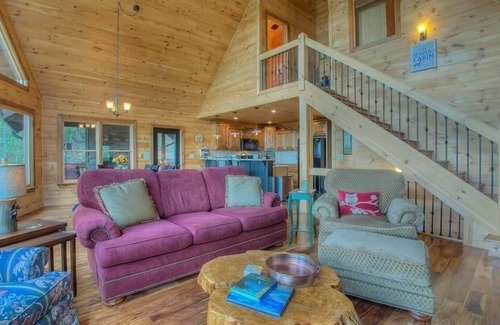 Blue Ridge Cabin | Above and Beyond- Pet Friendly | Screened Porch | Outdoor Fireplace