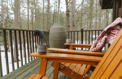 Jay House | ADK Forest Cabin near Lake Placid with Hot Tub and Ice Bath