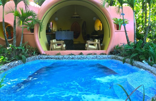 Puerto Viejo de Talamanca House | Adobe-style Dome Home with a pool In A Lush garden minutes from the beach.