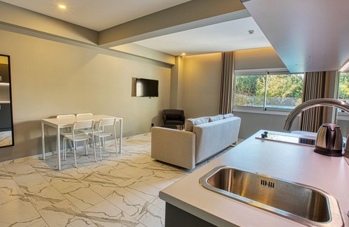 Cesme Apartment | AEGEAN Apartments Cesme - Studio Large Room, Living Room with Kitchen