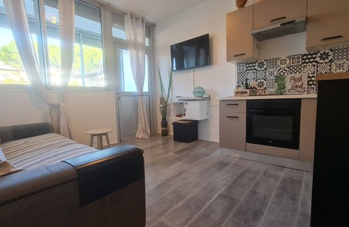 Le Grau-Du-Roi Apartment | Air-conditioned ground floor with terrace, between beach and port. Pets allowed