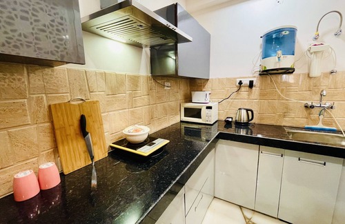 Malviya Nagar Apartment | Airport Vista 3BHK Apartment-10 Min Walk from Airport with Balcony & Terrace