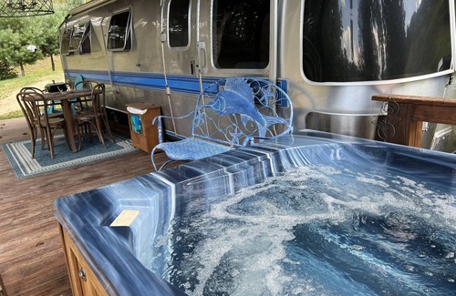 Sugar Grove Cabin | Airstream: Glamping at a Petting Zoo w/Hot Tub