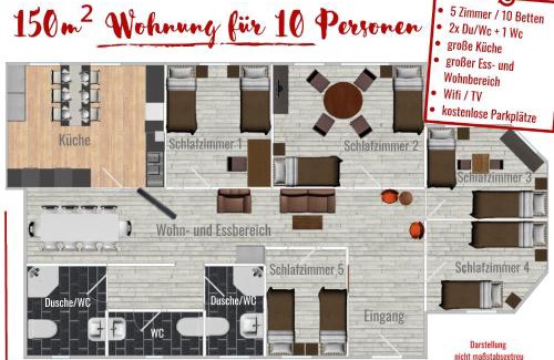 Oberdorla Apartment | Alter Bahnhof Schwaan - Monteurswohnungen