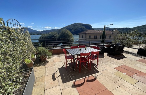 Lavena Ponte Tresa Apartment | Amazing Lakeview Terrace apartment with a panoramic view of Lake Lugano