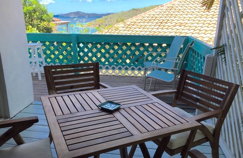 Estate Enighed Condo | Amazing Private Cruz Bay hilltop location-walk to town-outdoor deck & porch!