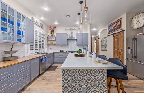 Sun Groves House | Americana Dream Vacation Home! Heated Pool and Spa! One Dog Friendly!