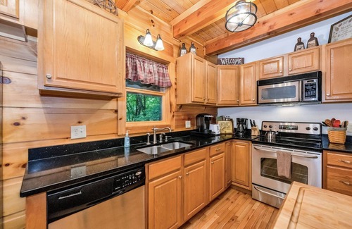 Fleetwood Cabin | Among the Laurels and Trees: Private Hot Tub + Fire Pit
