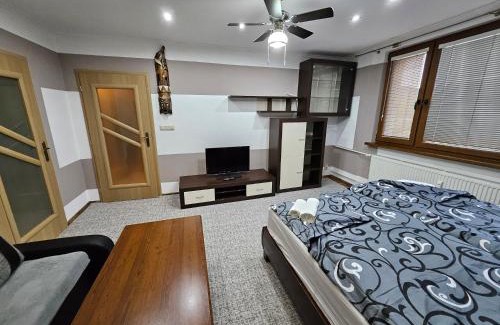 Povazska Bystrica Apartment | APARTMAN WOLF Luxusné priestranné ubytovanie s Výhľadom na hory s Bezplatným Parkovaním Veľkou plochou TV Rýchlym Optickým Internetom Priamo v PB Tichá lokalita Všetko na blízku Vhodné pre Rodinu Skupinu Pracovné cesty aj Turistiku Plne vybavená Kuchyňa